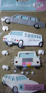 NEW 8 PC LIMOUSINE Limo Stretch Hummer Just Married Wedding JOLEES 
