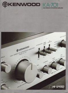 Kenwood KA 701 Integrated Amplifier Brochure 1978