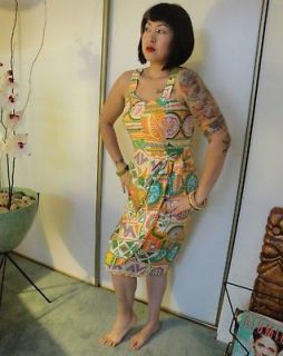 Rockabilly 50s Dress RETRO Hawaiian Dress TiKi SARONG Dress Atomic 50s 