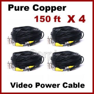 New 4x 150ft Security Camera Video Power Cable BNC RCA DVR 