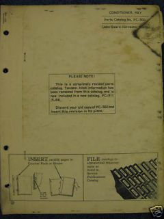 John Deere Hay Conditioner Parts Catalog Manual