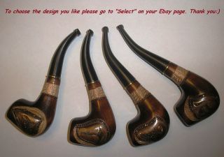 DELUXE HAND CARVED/TOBACCO​/SMOKING PIPE/NATURAL WOOD/155mm/6.2 