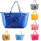   Candy Color Rose Mesh See Through Tote Handbag Purse Beach Shopper