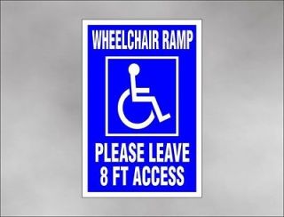 WHEELCHAIR RAMP DECAL 8 feet ACCESS for handicap disability lift van