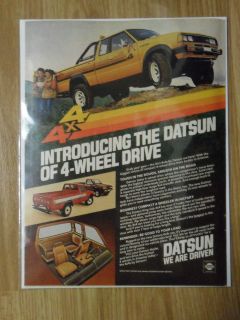 1980 Print Ad Nissan Datsun 4x4 and King Cab Pickup Trucks