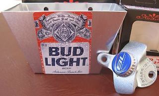 Bud Light Beer Playing Card / ALUMINUM Bottle Cap Catcher & Bottle 