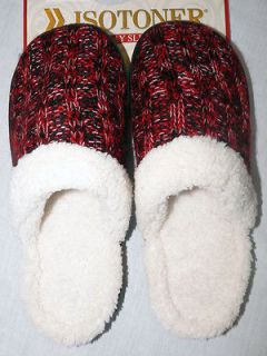 NEW Isotoner Ladies Red Plaid Holiday Slippers Sizes 6.5 7, 7.5 8, 8.5 