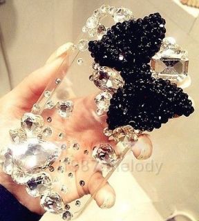 Newly listed 3D Black Bow Ribbon Bling DIY for Phone iPhone 4 4s 5 5g 