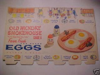 Vintage Old Hickory Smokehouse Egg Carton Box Paper Crate Egg cel 1950 