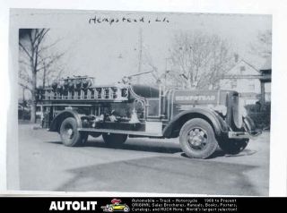 1939 Ahrens Fox 9000 Fire Truck Photo Detroit Hempstead