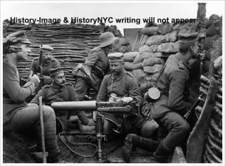 1916 GERMAN SOLDIERS IN TRENCH MACHINE GUN FENTZ PHOTO