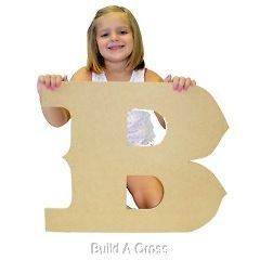 Unfinished Wood Wall Letter,Paintable MDF Home Decor Letter Cutout(B)