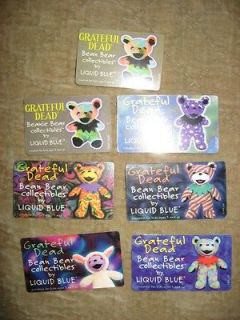 Grateful DeadLiquid Blue Beanie Bear CARDS set of 7   MINT  SUPER 