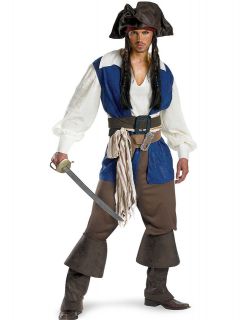   Of The Caribbean Captain Jack Sparrow Deluxe Mens Costume M 2XL