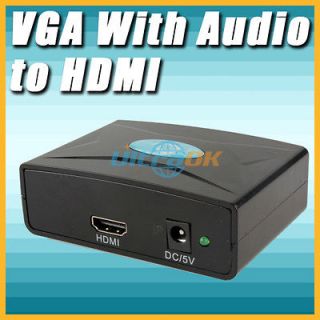 VGA With Audio to HDMI Converter for DVD PS3 X BOX Laptop With Adapter