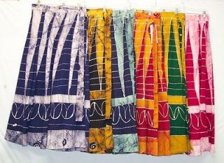 RETRO Hippie Boho Indian Ethnic Block Print Batik Wrap Skirt All 