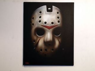 Jason Voorhees Mask PAINTING Original Art Friday the13th slasher 