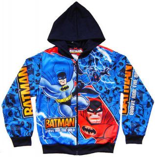 BATMAN Jacket Coat Top Kids Boys Clothes Blue NEW Age 6 7