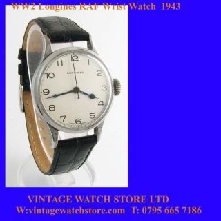 WW2 Steel Longines RAF Military 6B/159 Wrist Watch 1943