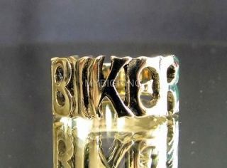 BRONZE BAND RING MC ONE WORD BIKER BOLD LETTERS FREEDOM RIDER OUTLAW 