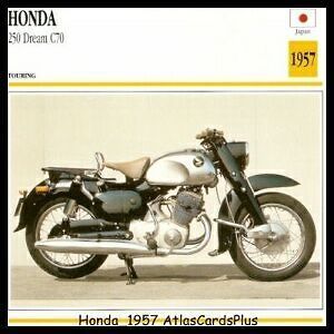 Motorcycle Collector Fact Card 1957 Honda 250 Dream C70
