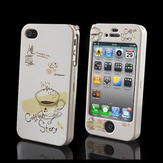 Full Body Coffee Story Front Back Hard Cover Case Skin for Apple 