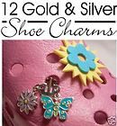 Plain Metal SHOE CLIPS Charms Flip Flops Silver Gold