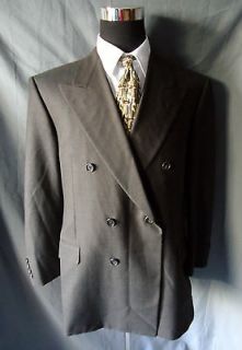 HICKEY FREEMAN *   BESPOKE   40R CHARCOAL DOUBLE BREASTED WOOL SPORT 