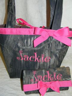   MOSSY OAK CAMO CAMOUFLAGE & HOT PINK PURSE WITH WALLET YOU CHOOSE NAME