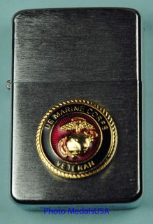 US MARINE CORPS VETERAN WIND PROOF PREMIUM LIGHTER IN GIFT BOX USMC 