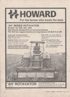 Vintage 1975 HOWARD AH SERIES ROTAVATOR Advertisement