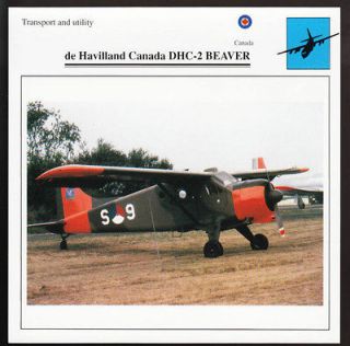 DE HAVILLAND CANADA DHC 2 BEAVER Airplane PHOTO CARD