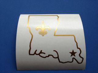 Saints Louisiana Logo Fleur de Lis Vinyl Window Decal Sticker New 