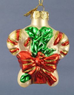   Figural Christmas Tree Ornament Thomas Pacconi Candy Canes Bow Holly