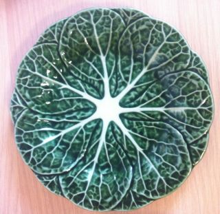 John Buck Majolica ​Portuguese Vin​tage Cabbage Leaf Serving D 