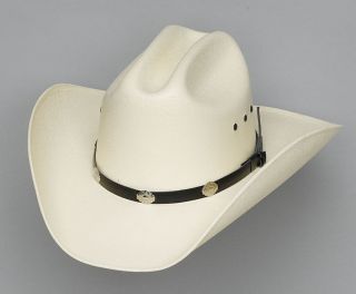 COWBOY STRAW CATTLEMAN HAT SILVER CONCHOS S to M  6 3/4 to 7 1/8 or 54 