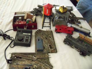   Vintage American Flyer Water Tower Train Cars Track Transformer