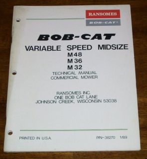 Ransomes M48 M36 M32 Variable Speed Midsize Mower Technical Manual