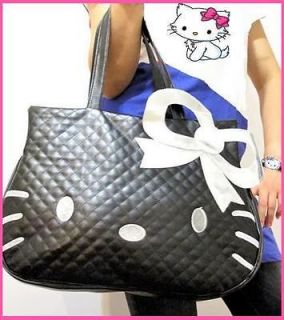 NEW Hello Kitty design BIG black couture tote bag handbag purse   FREE 