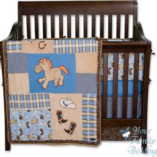   Horse Pony Baby Boy Kid Western Crib Nursery Blanket Newborn Bedding
