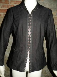 beautiful john richmond black stretch clasp button down jacket sz 42 M