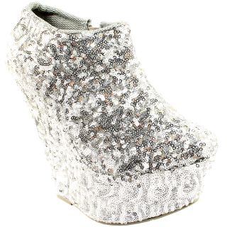 WOMENS HIGH WEDGE HEEL SEQUIN SIZE ZIP PARTY SHOES BOOTS 2 COLOURS 