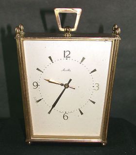 Splendid ART DECO German Mauthe Table Clock   Brass Case   8 Day
