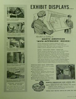 1956 Ad North American Van Lines NAVL Exhibit Display Wofe Approved 