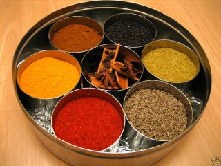 Indian Spice Tin Box Masala Dabba With 10 Spices 200mm