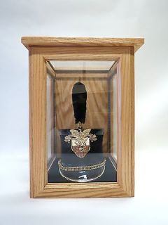 Military Hat Box Display Case shako cap helmet band dress wooden wood