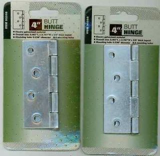 Hinge Qty 2  Butt Style 4 Galvanized T Prevent Rust heavy Duty 8 