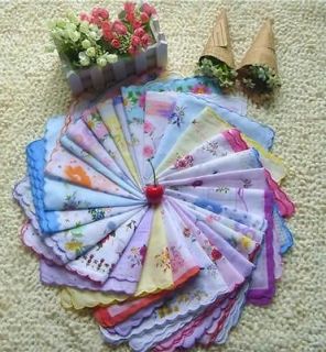 29 LOT Cutter / Craft Ladys Floral Hanky Handkerchiefs For Wedding 
