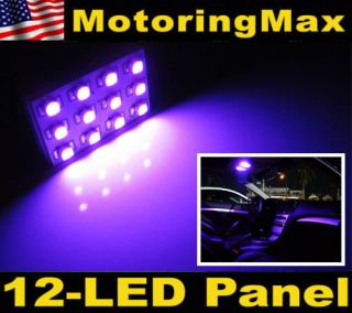   Purple 12 SMD LED Panel Lights For Interior Map/Dome/Door Light