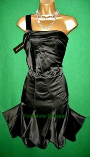 KAREN MILLEN £165 Black Stretch Silk Dress Uk 8 10 12 14 16 SPECIAL 